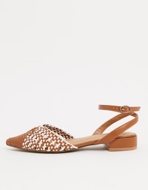 Tan slingback flats sale