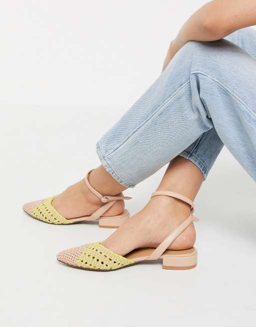 toe cap slingback ballet flats