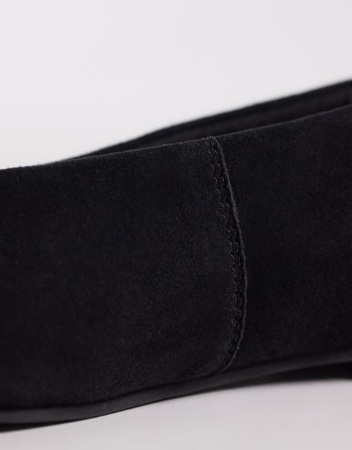 ASOS DESIGN – Lock – Czarne zamszowe balerinki premium z okrągłymi noskami, 2 z 4