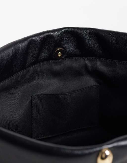 ASOS DESIGN lock hardware soft clutch in black, 3 of 4