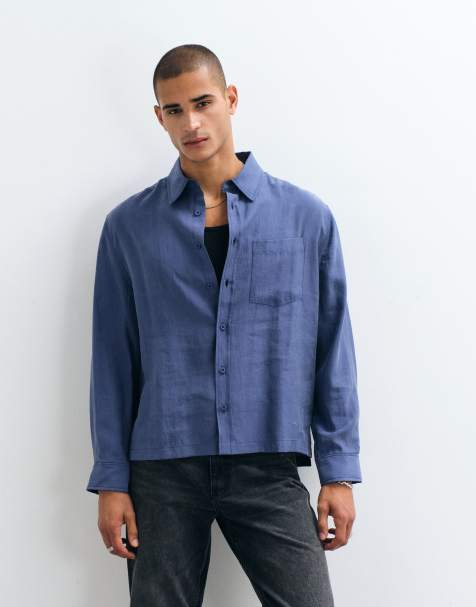ASOS DESIGN locker fallendes Hemd in Blau - view 1