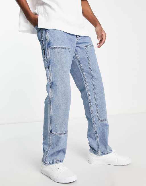 ASOS DESIGN – Locker geschnittene Carpenter-Jeans mit geradem Bein in mittlerer Waschung, 3 von 4