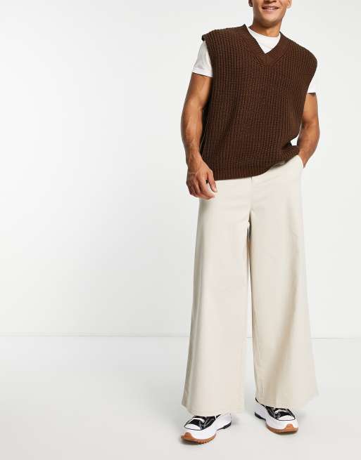 ASOS DESIGN – Locker geschnittene Chinohose in Beige 