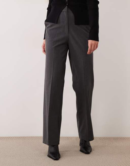 ASOS DESIGN locker geschnittene gerade Anzughose in Anthrazit-Meliert, 3 von 4