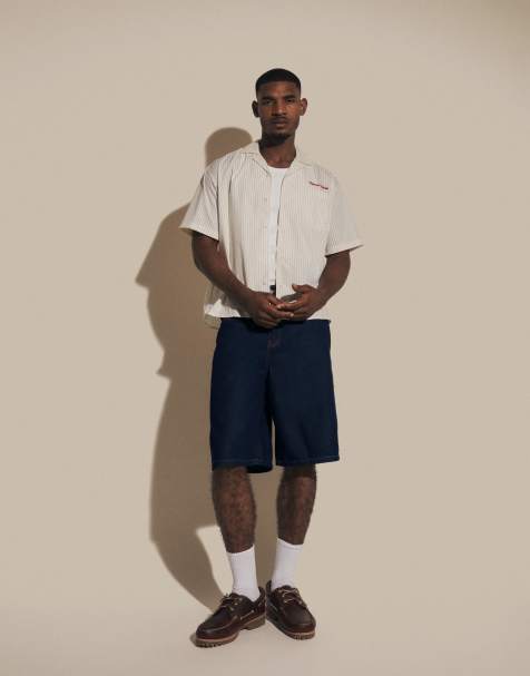 ASOS DESIGN – Locker geschnittene Jeans-Jorts in Indigoblau - view 1
