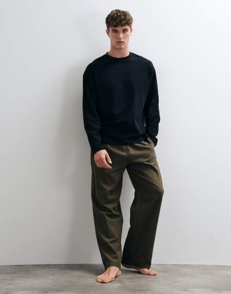 ASOS DESIGN locker geschnittene Loungewear-Hose in Khaki - view 1