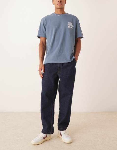 ASOS DESIGN – Locker geschnittene, schmal zulaufende Jeans in Raw-Waschung - view 1