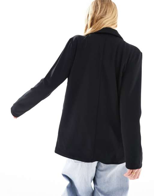ASOS DESIGN – Locker geschnittener Anzugblazer aus Jersey in Schwarz, 2 von 4