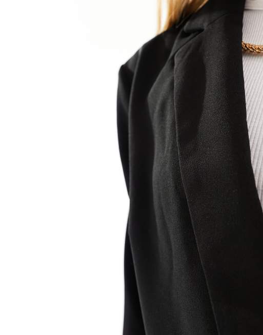 ASOS DESIGN – Locker geschnittener Anzugblazer aus Jersey in Schwarz, 3 von 4