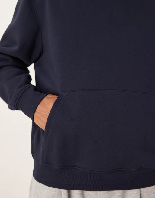 ASOS DESIGN – Locker geschnittener Basic-Kapuzenpullover in Marineblau , 5 von 5