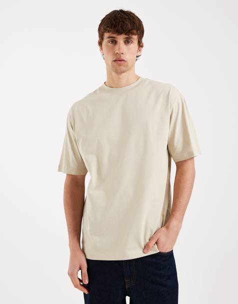 ASOS DESIGN – Locker geschnittenes Basic-T-Shirt in Beige - view 1