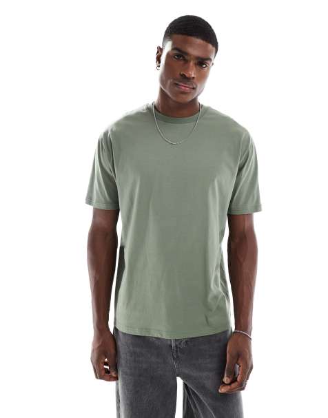ASOS DESIGN – Locker geschnittenes Basic-T-Shirt in Salbeigrün - view 1
