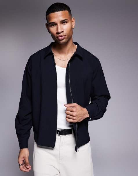 ASOS DESIGN – Locker geschnittenes Hemd in Marineblau, Kombiteil - view 1