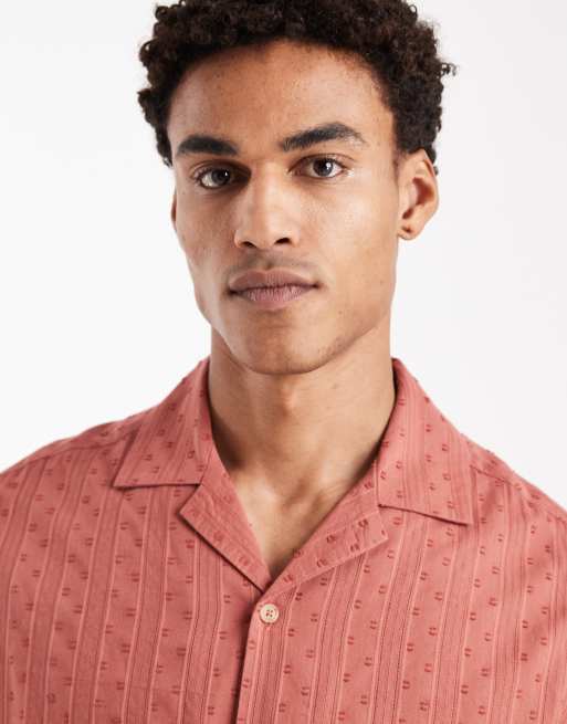 ASOS DESIGN – Locker geschnittenes Hemd in Rostrot mit Struktur und Reverskragen, 5 von 5