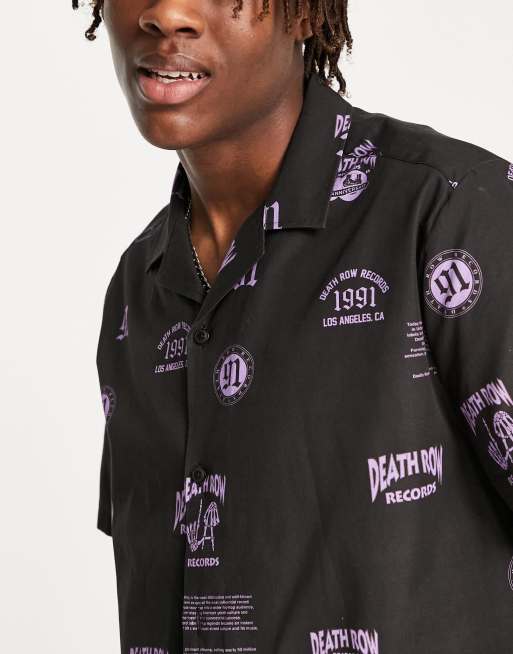 ASOS DESIGN – Locker geschnittenes Hemd mit „Death Row Records“-Print und Reverskragen, 4 von 4