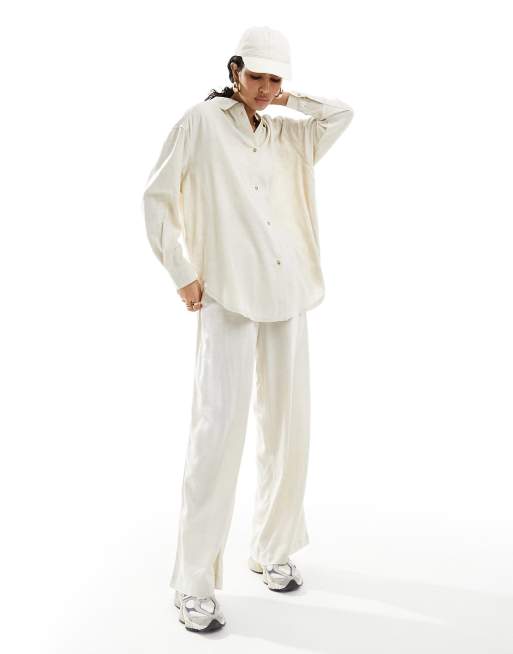 ASOS DESIGN – Locker geschnittenes Kombi-Set in Natur