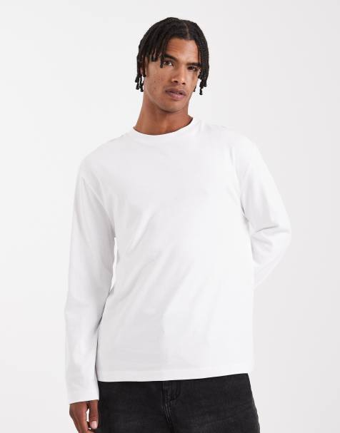 ASOS DESIGN – Locker geschnittenes, langärmliges T-Shirt aus schwerem Stoff in Weiß - view 1