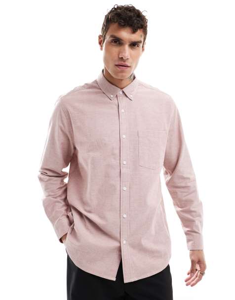 ASOS DESIGN – Locker geschnittenes Oxford-Hemd in Rosa - view 1