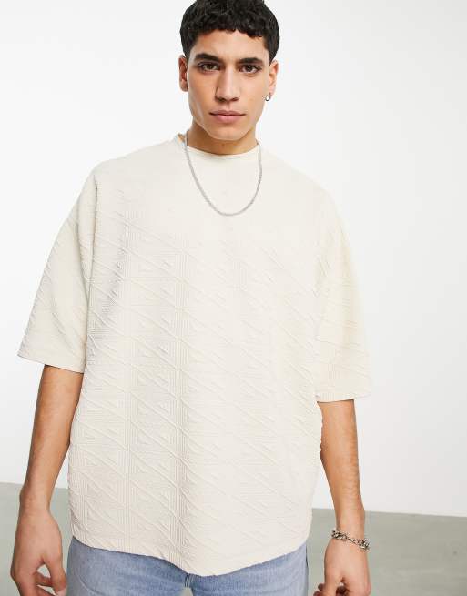 ASOS DESIGN – Locker geschnittenes, strukturiertes T-Shirt in Braun 