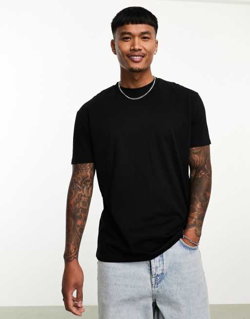 Asos black t shirt mens on sale