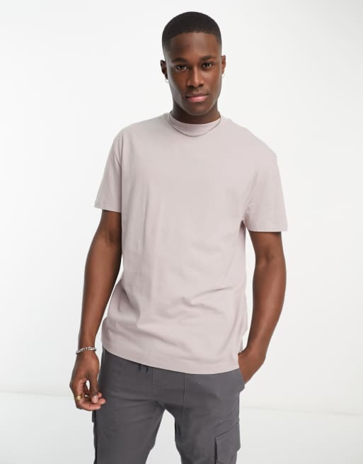 ASOS DESIGN – Locker geschnittenes T-Shirt in verwaschenem Rosa mit Rundhalsausschnitt 
