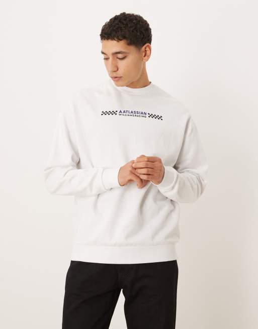 ASOS DESIGN – Locker geschnittenes T-Shirt in Weiß mit Rundhalsausschnitt und „Williams Racing“-Print, 3 von 5