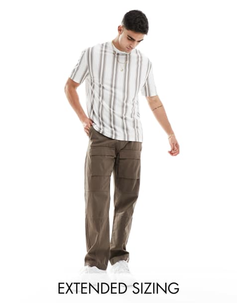 ASOS DESIGN – Locker geschnittenes T-Shirt mit Längsstreifen - view 1