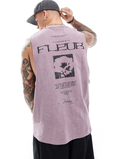 ASOS DESIGN – Locker geschnittenes Tanktop in verwaschenem Rosa, 220 g/m² schwer