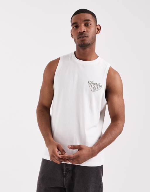 ASOS DESIGN – Locker geschnittenes Tanktop in Weiß mit Tequila-Schaumprint, 3 von 5