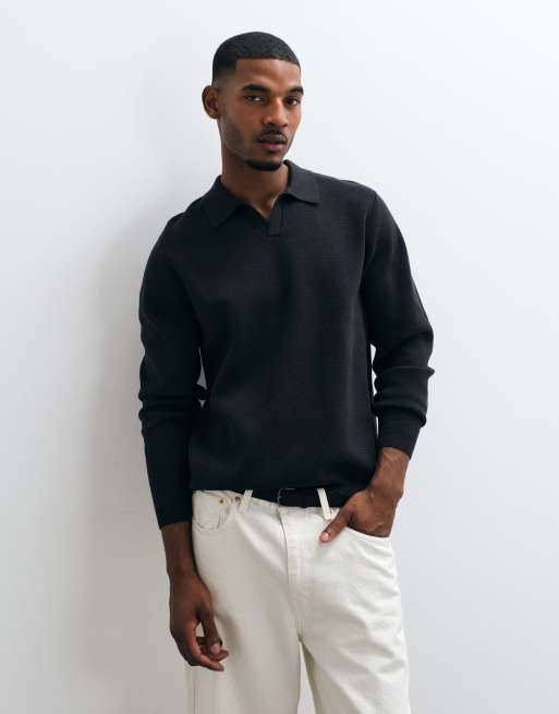 ASOS DESIGN locker gestricktes Oberteil mit Schlüssellochausschnitt in Schwarz, 3 von 5