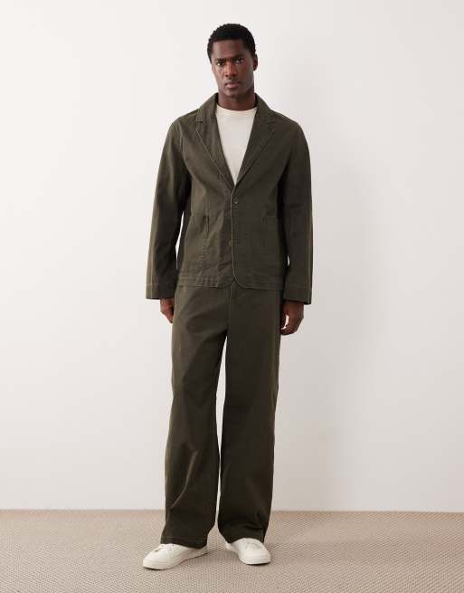 ASOS DESIGN – Lockere Anzugjacke in verwaschenem Dunkelgrün, 2 von 5