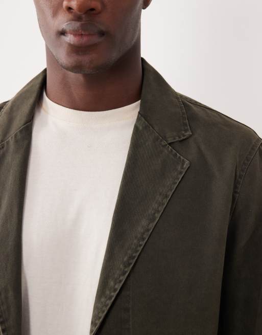 ASOS DESIGN – Lockere Anzugjacke in verwaschenem Dunkelgrün, 5 von 5