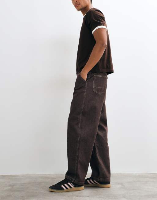 ASOS DESIGN lockere Carpenter-Jeans in Rohbraun, 2 von 5