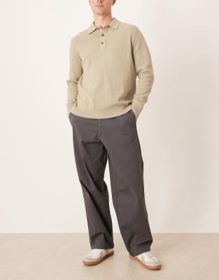 Lockere Chinohose in Anthrazit mit geradem Schnitt-Grau Grau 50 Short