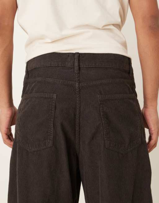 ASOS DESIGN lockere Hose aus braunem Cord - BROWN, 4 von 5