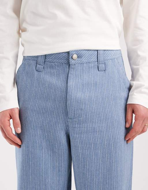 ASOS DESIGN lockere Hose mit blau-weißem Nadelstreifen - MULTI, 5 von 5