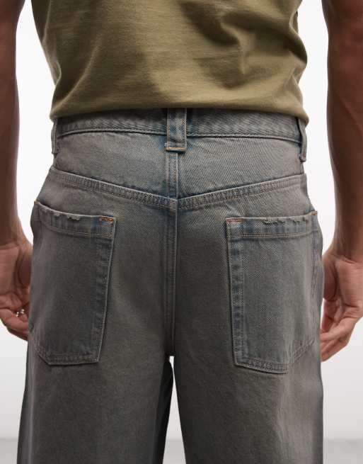 ASOS DESIGN lockere Jeans in dunkel gewaschener blauer Waschung, 4 von 5