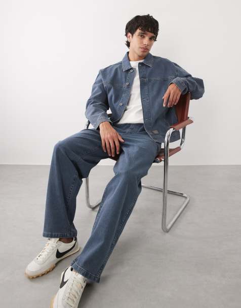 ASOS DESIGN lockere Jeans in mittlerer Waschung Blau - view 1