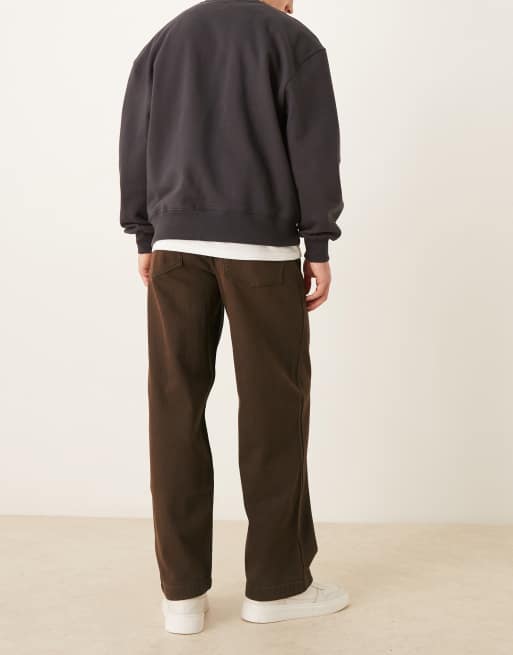 ASOS DESIGN lockere Jeans in verwaschenem Braun, 3 von 5