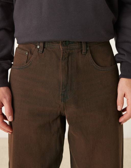 ASOS DESIGN lockere Jeans in verwaschenem Braun, 4 von 5