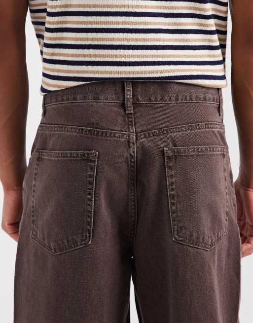ASOS DESIGN lockere Jeans in verwaschenem Braun, 4 von 5