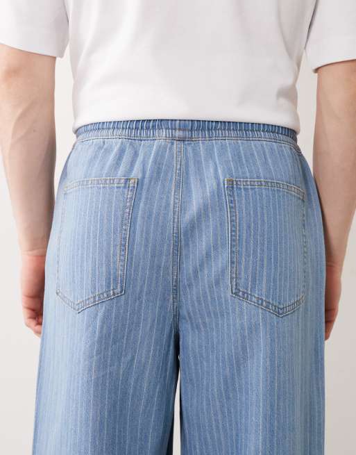ASOS DESIGN lockere leichte Jeans in Blau und Weiß gestreift, 5 von 5