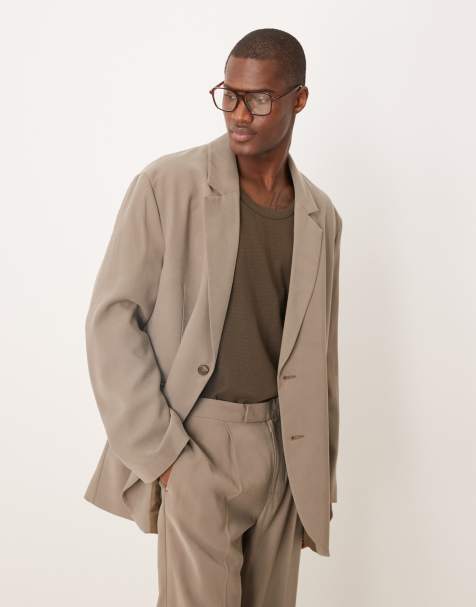 ASOS DESIGN – Lockere Oversize-Anzugjacke in Steinbeige - view 1
