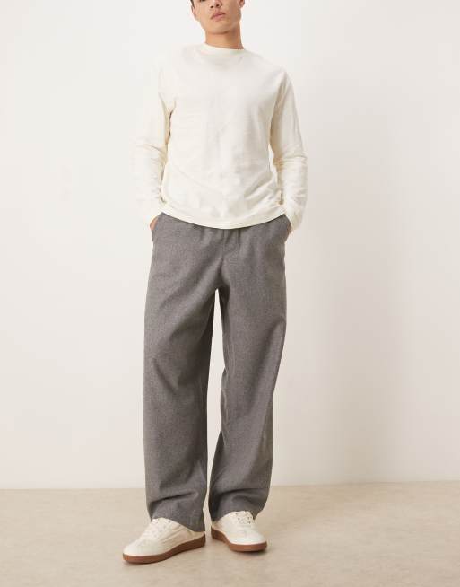 ASOS DESIGN lockere Pull-on-Hose in Grau mit Wolle - GREY, 2 von 5