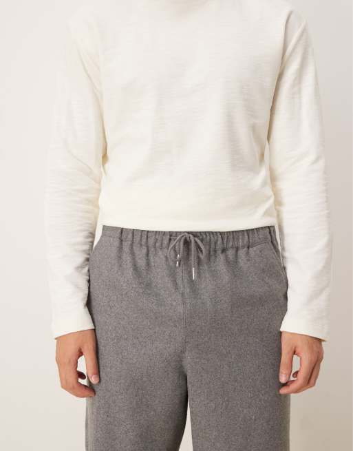 ASOS DESIGN lockere Pull-on-Hose in Grau mit Wolle - GREY, 4 von 5