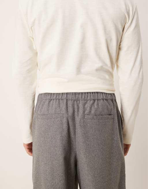 ASOS DESIGN lockere Pull-on-Hose in Grau mit Wolle - GREY, 5 von 5