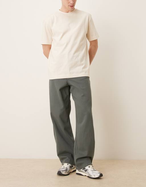 ASOS DESIGN lockere Twill-Hose in Anthrazit, 2 von 5