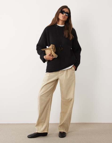 ASOS DESIGN lockerer flauschiger Pullover in Schwarz - view 1