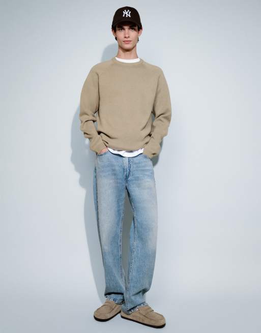 ASOS DESIGN lockerer, kompakter Strickpullover in Salbeigrün, 2 von 7