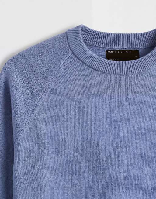ASOS DESIGN lockerer Strickpullover in Hellblau, 8 von 9
